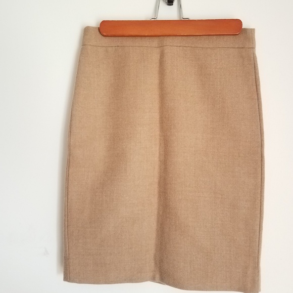 J Crew No.2 double-serge wool skirt, 00P, camel - Picture 3 of 8